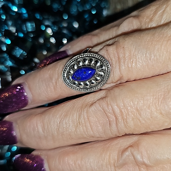 New Sterling Silver Lapis lazuli ring Size 6 - Picture 4 of 8